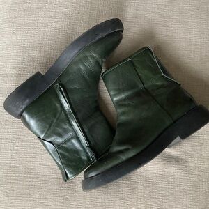 SARTO By Franco Sarto Dark Green Leather Ankle Boots